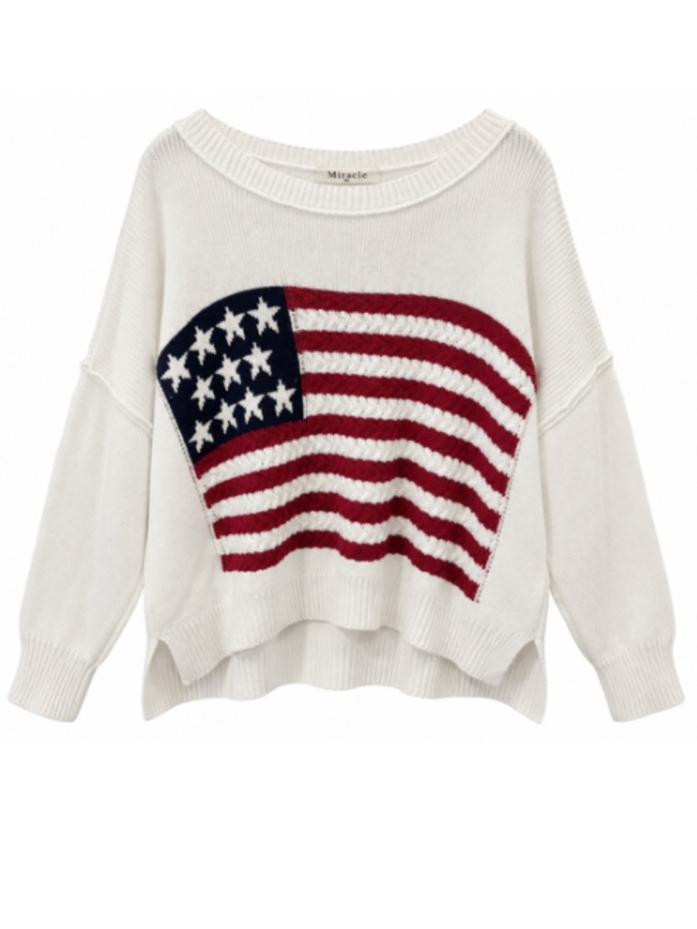 American Flag Oversized Knit Sweater